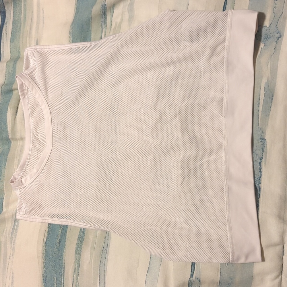 Nike white crop top see through/mesh, medium